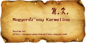 Mogyoróssy Karmelina névjegykártya